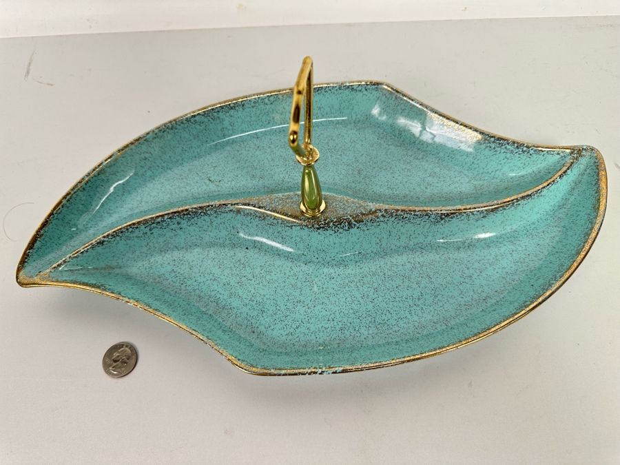 California Original USA Pottery Divided Dish With Handle 622 16W X 9D X 6H [Photo 4]