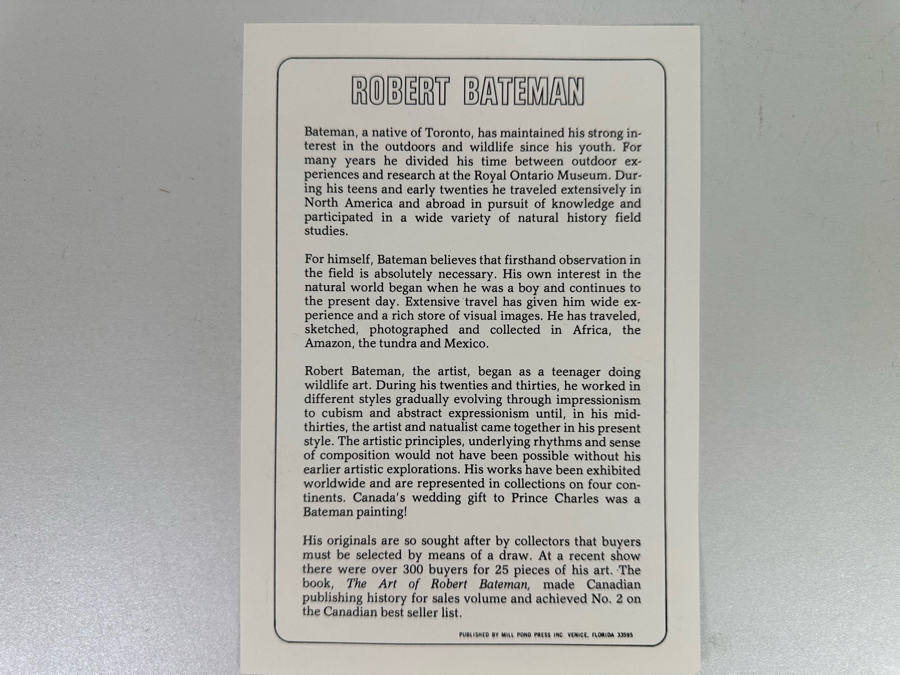 Robert Bateman Vintage 1985 Hand Signed Limited Edition Print Titled Lions In The Grass Numbered 245 Of 950 33 X 20 Paper Measures 37 X 24 [Photo 17]