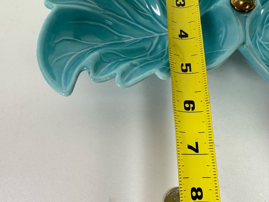 Sylvan's Pasadena California USA Pottery Divided Leaf Dish With Handle 32 11.5W X 6D X 4H [Photo 12]