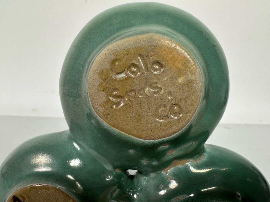 Vintage Van Briggle Art Pottery Triple Bud Vase Colorado Springs, CO 7H [Photo 12]