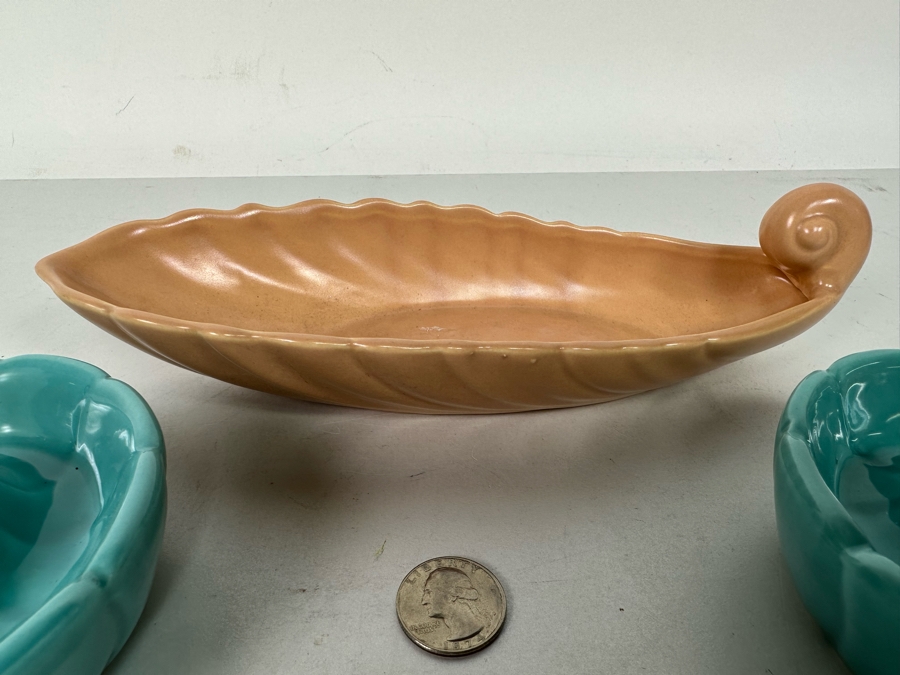 Vintage Franciscan Ware Pottery Bowl 9.5L And Pair Of Mid-Century Pottery Candle Holders [Photo 4]