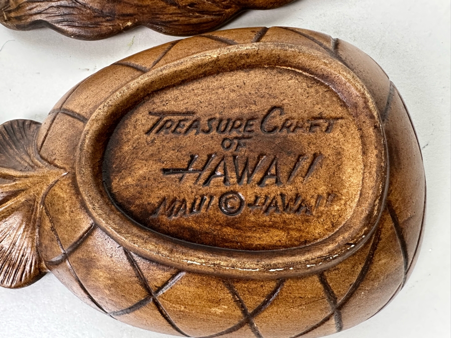 Pair Of Vintage Mid-Century Treasure Craft Hawaii Themed Trinket Dishes 8H [Photo 10]