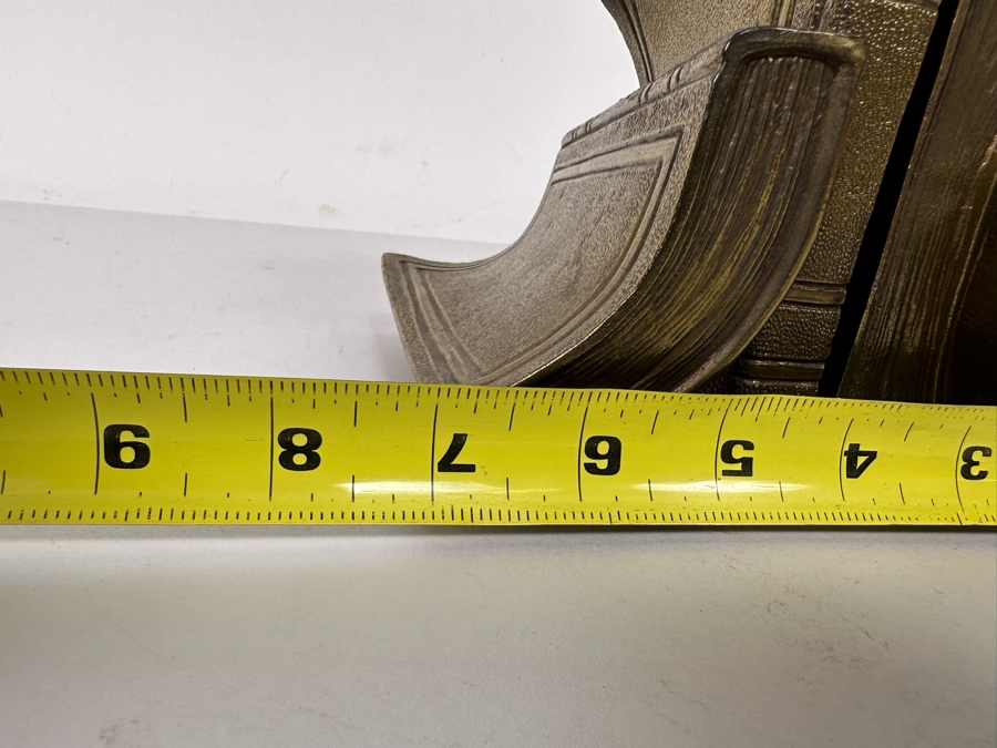 Pair Of Brass Book Themed Bookends 7W X 5D X 5H [Photo 8]