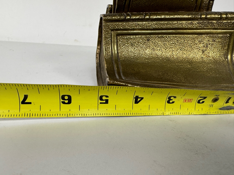 Pair Of Brass Book Themed Bookends 7W X 5D X 5H [Photo 9]