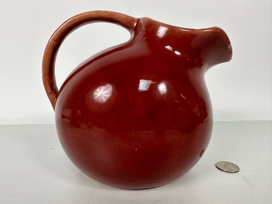 Vintage McCoy USA Pottery Pitcher Maureen Red 6H [Photo 3]