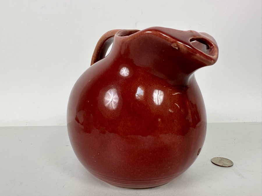 Vintage McCoy USA Pottery Pitcher Maureen Red 6H [Photo 4]