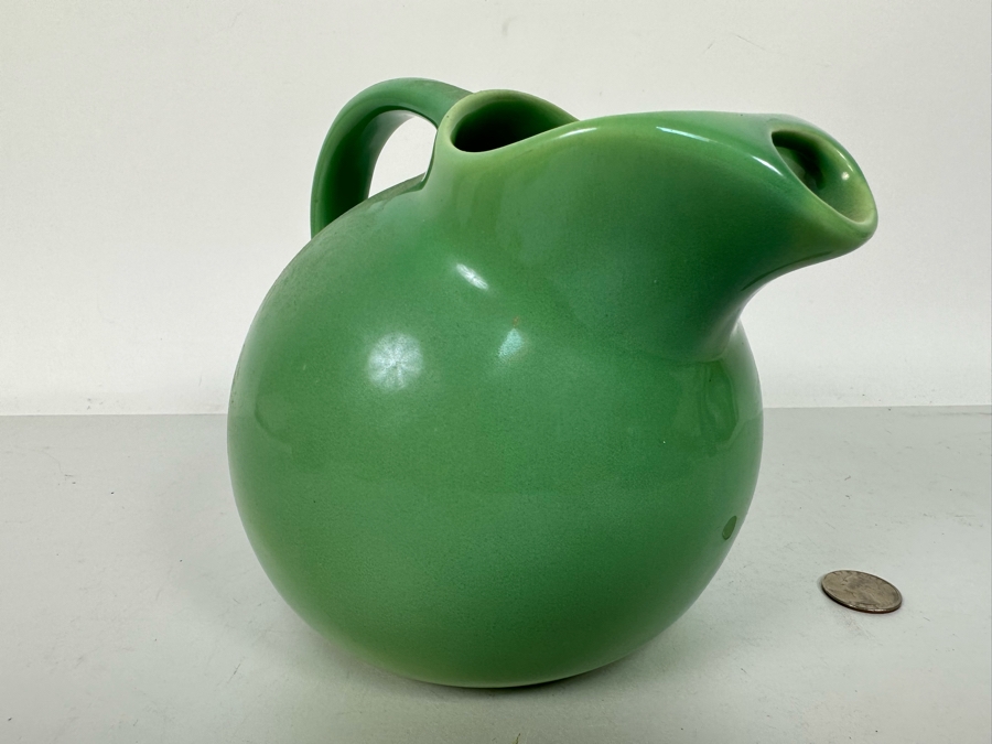Vintage Mid-Century Modern Jade Green Ball Pitcher GMB Gladding McBean California Pottery 6H [Photo 4]