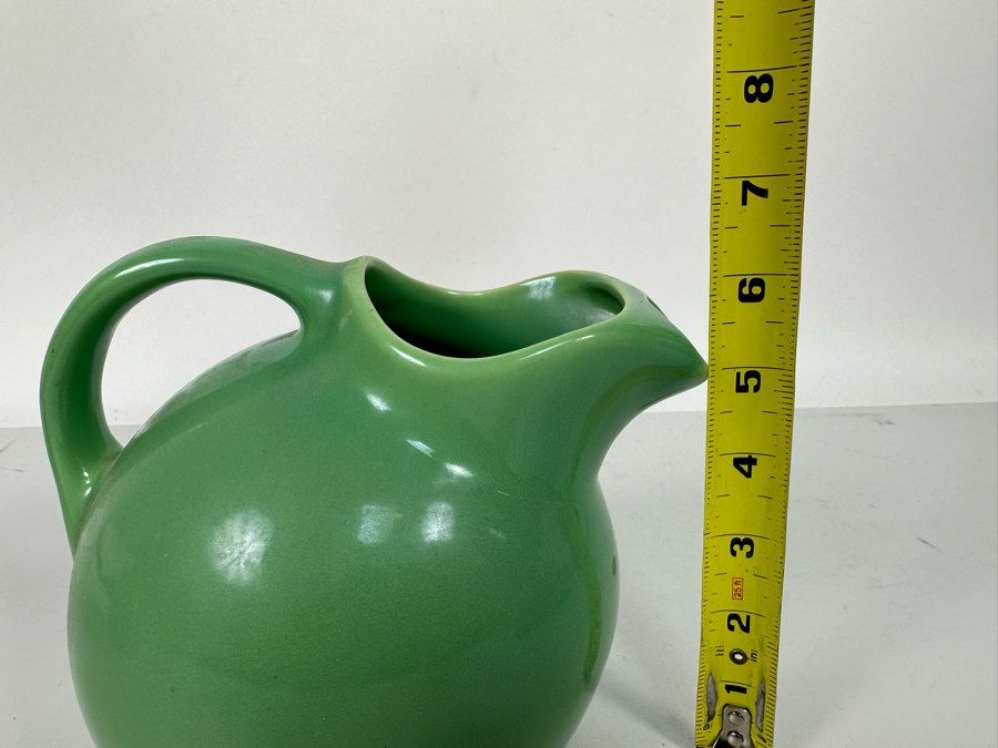 Vintage Mid-Century Modern Jade Green Ball Pitcher GMB Gladding McBean California Pottery 6H [Photo 11]