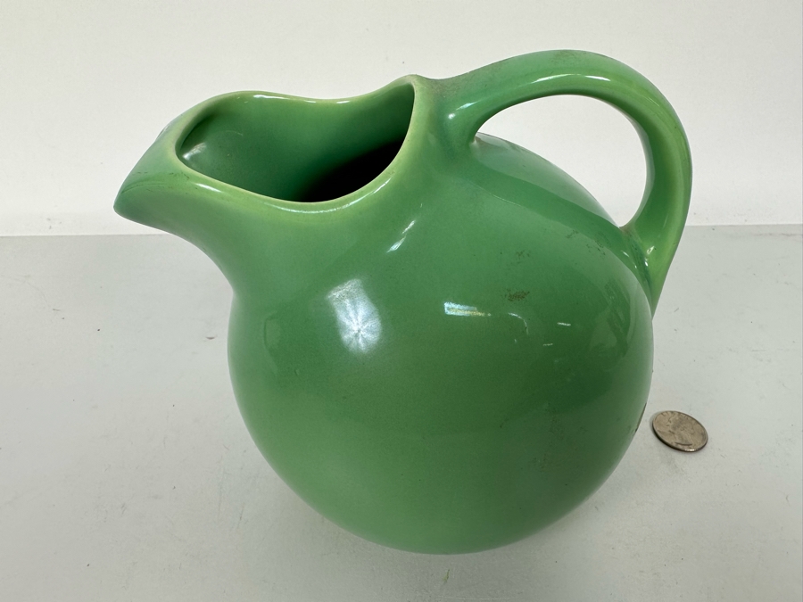 Vintage Mid-Century Modern Jade Green Ball Pitcher GMB Gladding McBean California Pottery 6H [Photo 6]