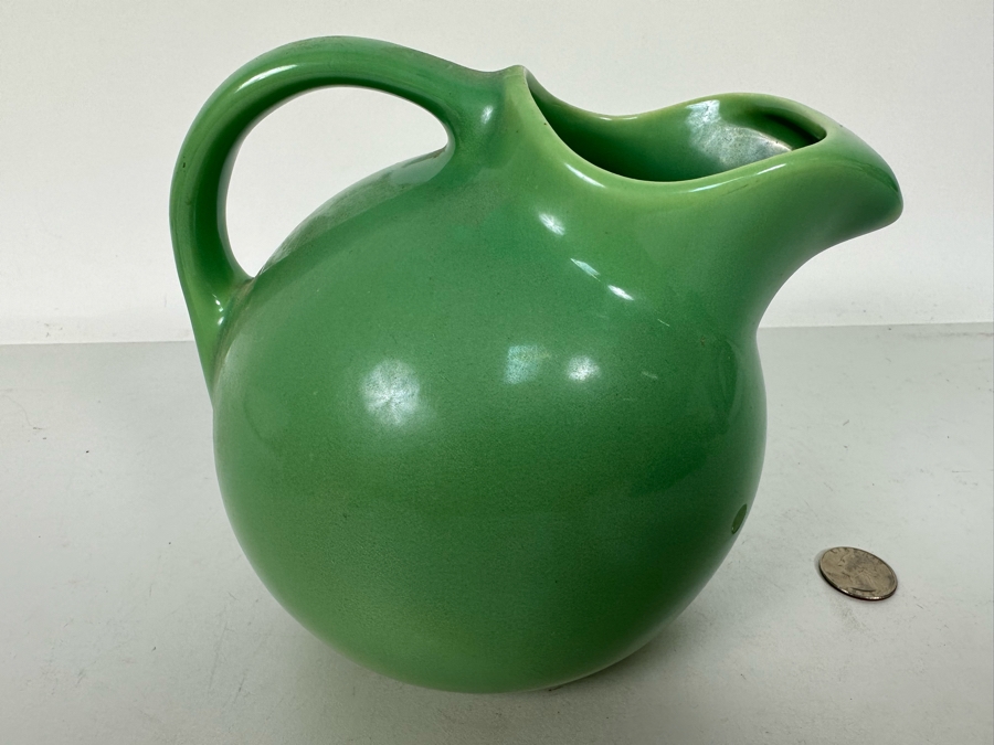 Vintage Mid-Century Modern Jade Green Ball Pitcher GMB Gladding McBean California Pottery 6H [Photo 2]