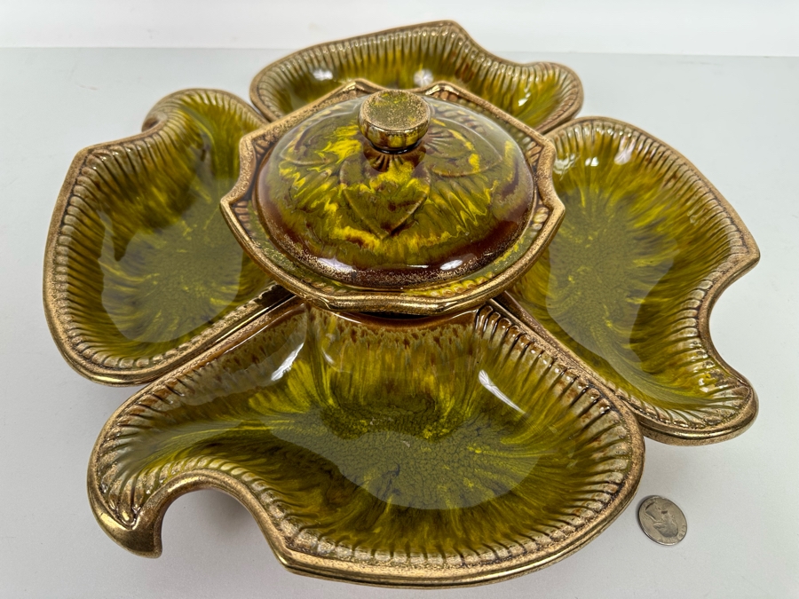 Vintage Mid-Century California Original Pottery Chip & Dip Bowl Set #144 6 Pieces 15W X 4H [Photo 7]