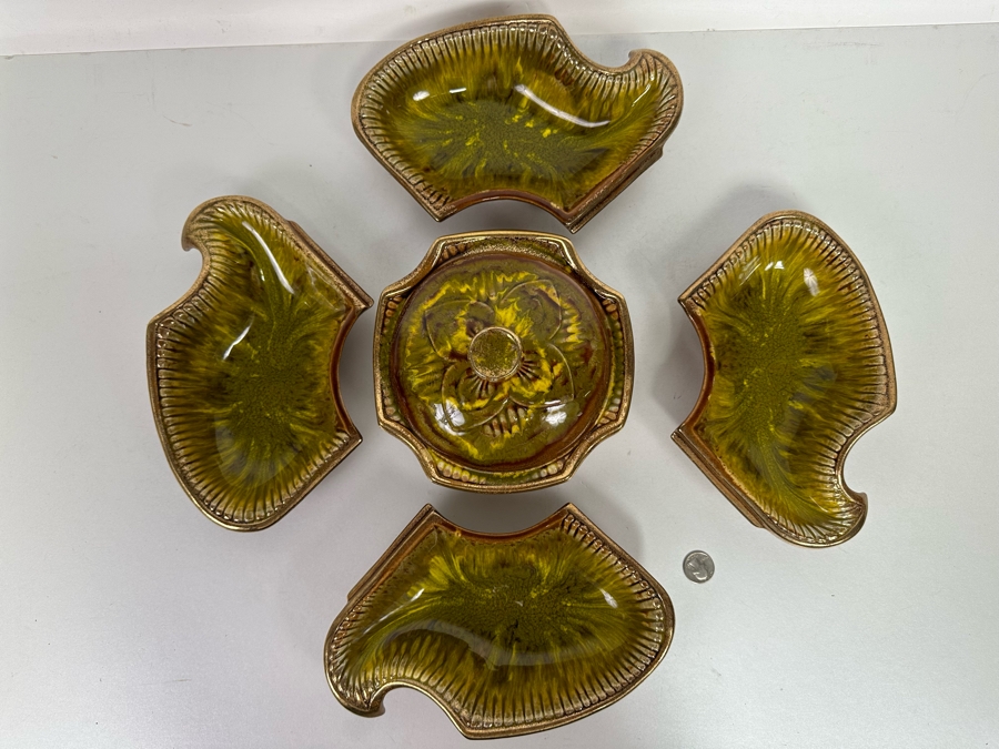 Vintage Mid-Century California Original Pottery Chip & Dip Bowl Set #144 6 Pieces 15W X 4H [Photo 2]