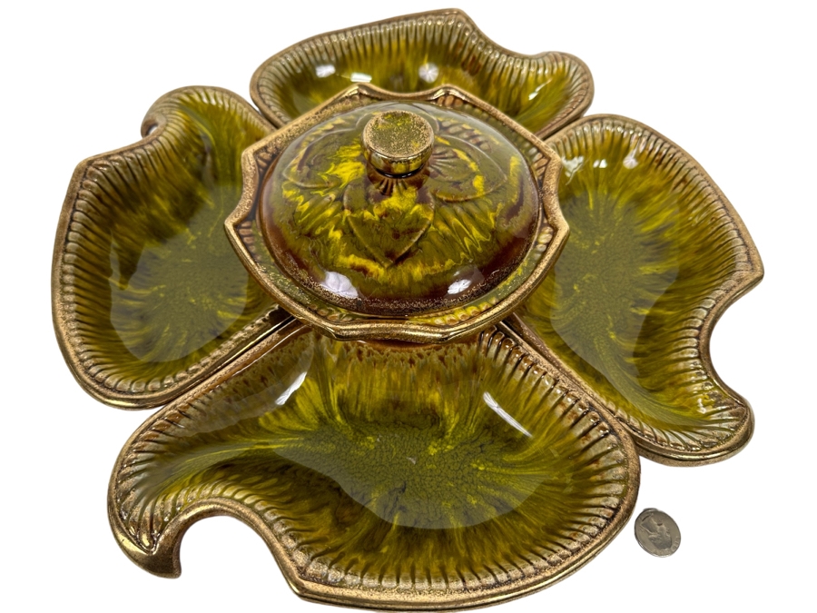 Vintage Mid-Century California Original Pottery Chip & Dip Bowl Set #144 6 Pieces 15W X 4H [Photo 1]
