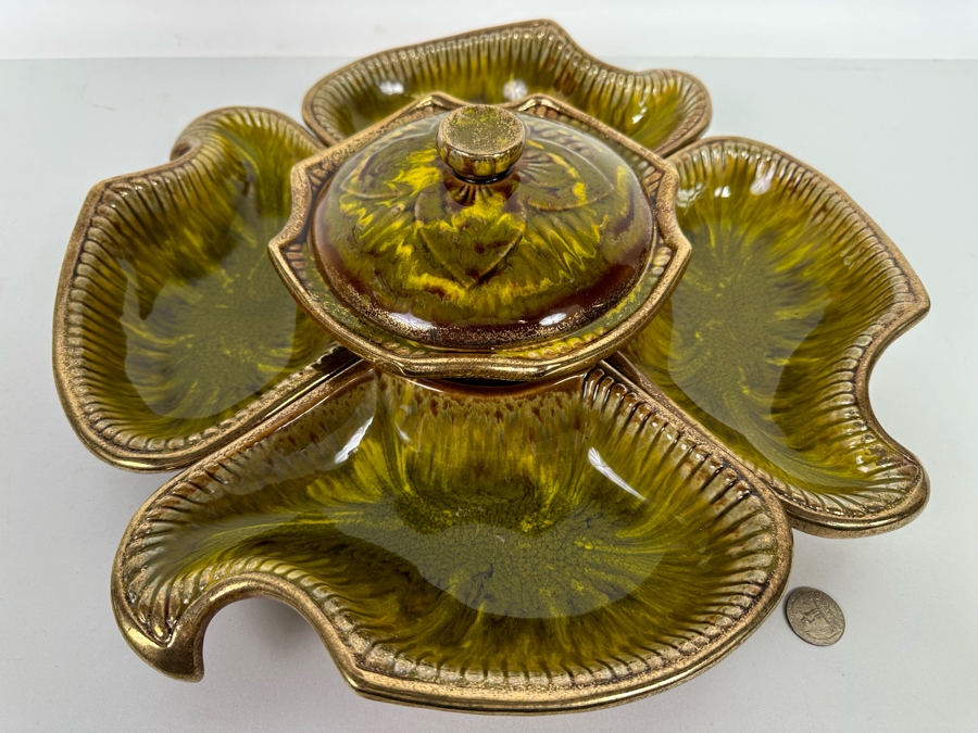 Vintage Mid-Century California Original Pottery Chip & Dip Bowl Set #144 6 Pieces 15W X 4H [Photo 6]