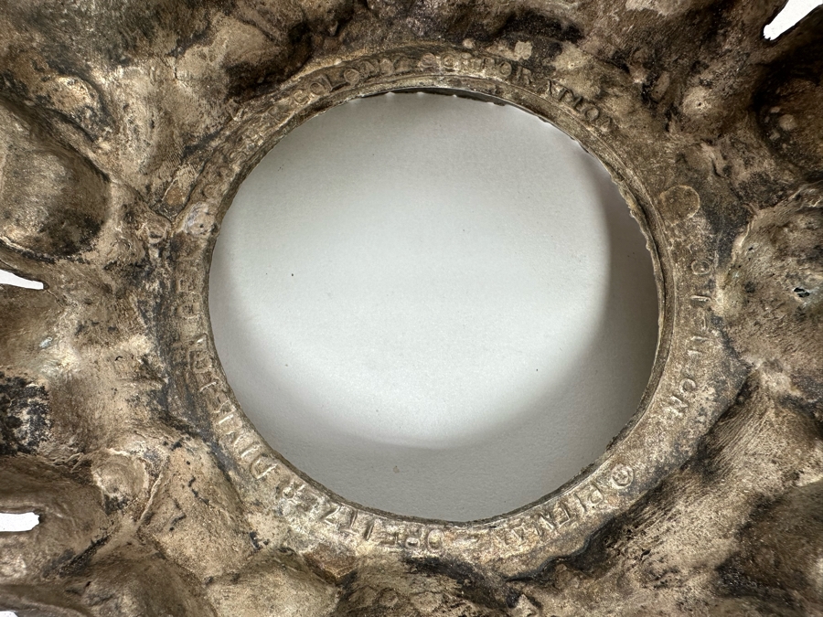 Centerpiece Bowl With Silverplate Stand Filled With Organic Shell Spheres Balls 13R X 9H [Photo 10]