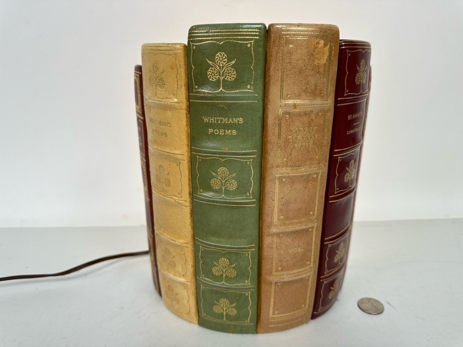 Vintage Antique Book Themed Table Lamp 8W X 6.5D X 10H [Photo 6]