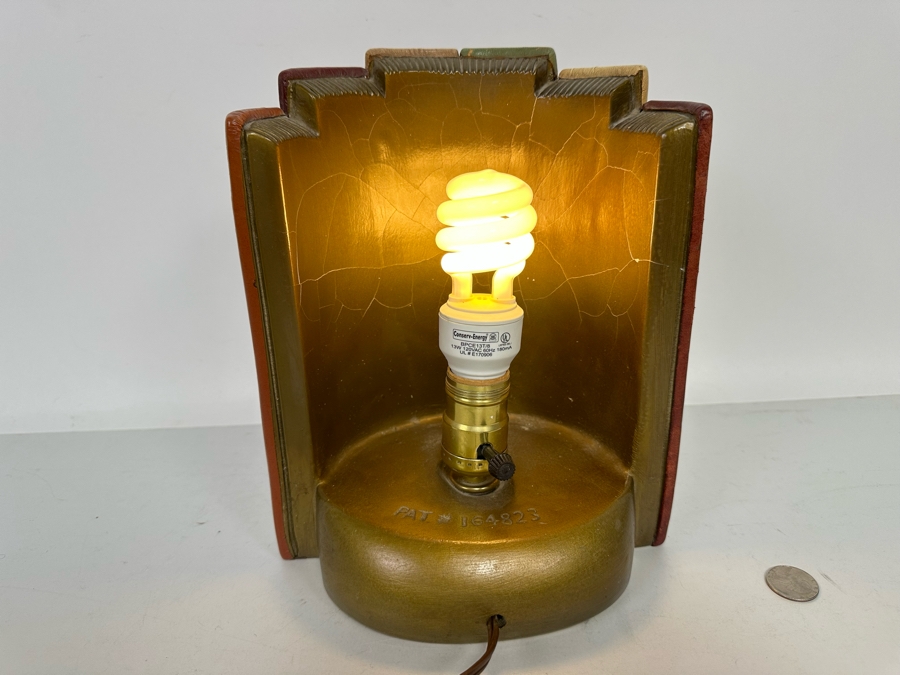 Vintage Antique Book Themed Table Lamp 8W X 6.5D X 10H