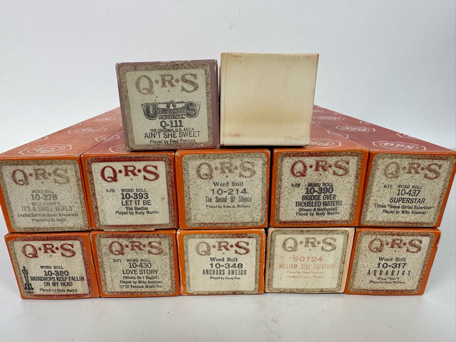 Eleven QRS Word Player Piano Rolls: Walt Disney's It's A Small World, The Beatles Let It Be, Simon & Garfunkel The Sound Of Silence And Bridge Over Troubled Waters [Photo 5]
