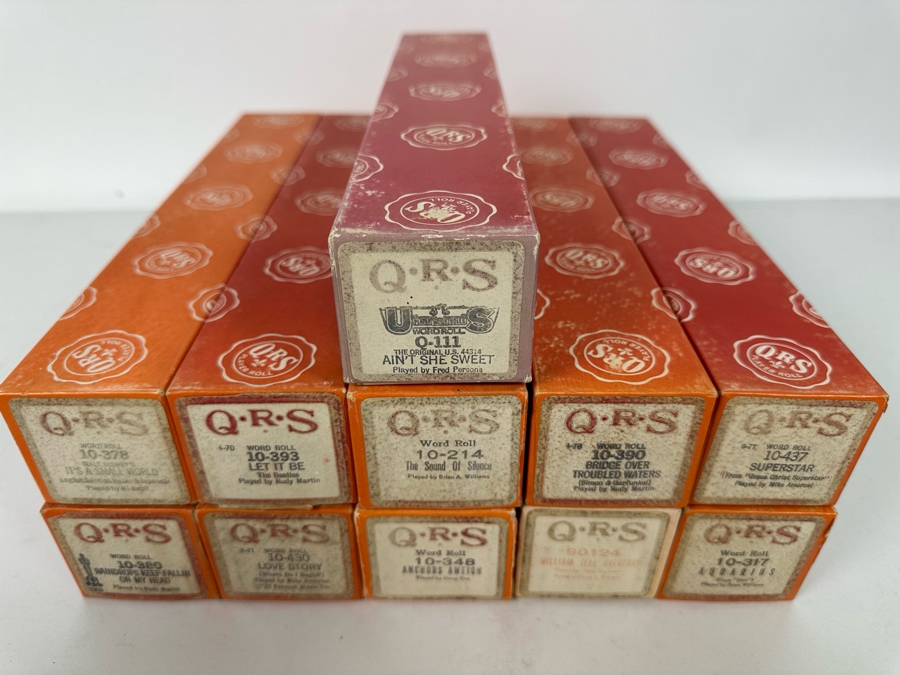 Eleven QRS Word Player Piano Rolls: Walt Disney's It's A Small World, The Beatles Let It Be, Simon & Garfunkel The Sound Of Silence And Bridge Over Troubled Waters [Photo 3]