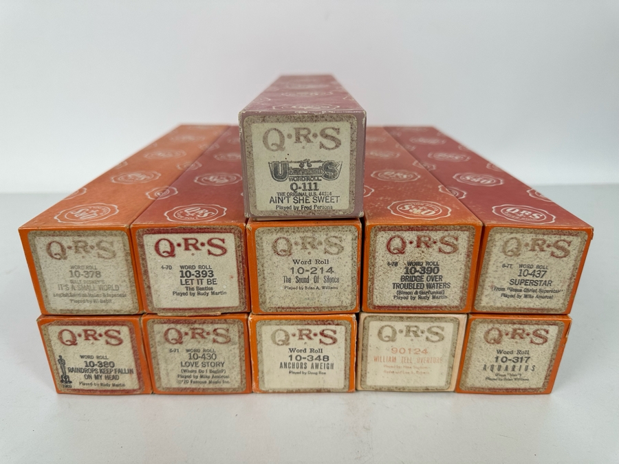 Eleven QRS Word Player Piano Rolls: Walt Disney's It's A Small World, The Beatles Let It Be, Simon & Garfunkel The Sound Of Silence And Bridge Over Troubled Waters [Photo 4]