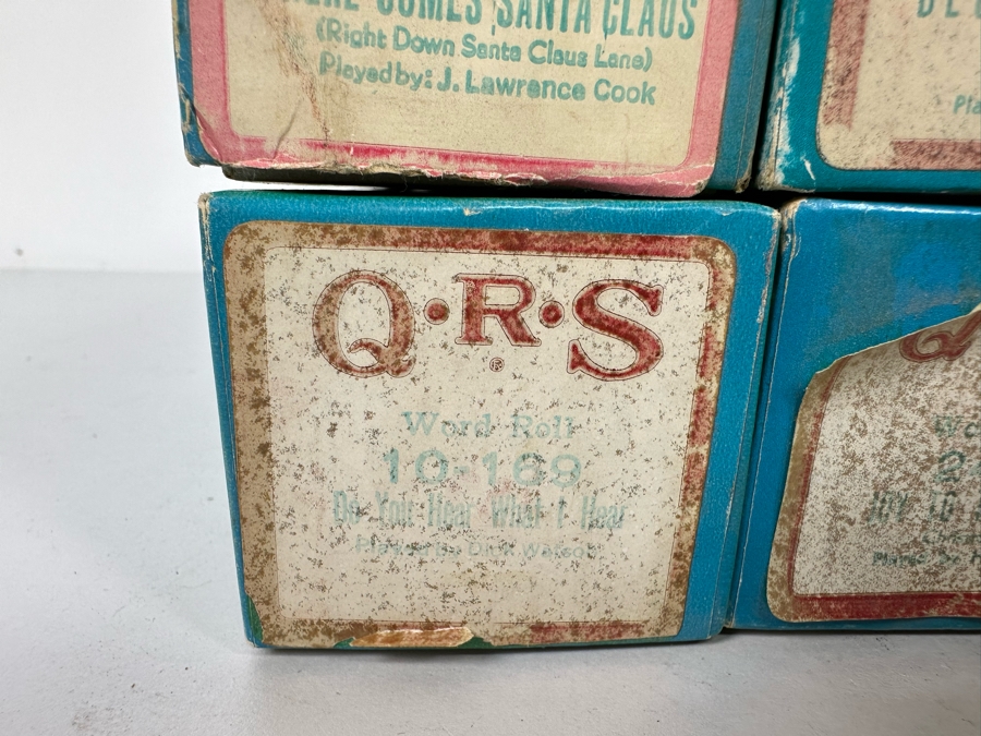 Seven QRS Word Christmas Themed Player Piano Rolls: Here Comes Santa Claus, Deck The Hall, Hark The Herald Angels Sing, Jingle Bell Rock, Joy To The World, Do You Hear What I Hear [Photo 8]
