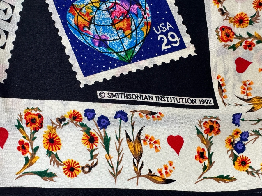 Smithsonian Institution LOVE United States Postage Stamp Silk Scarf 30 X 30 [Photo 5]