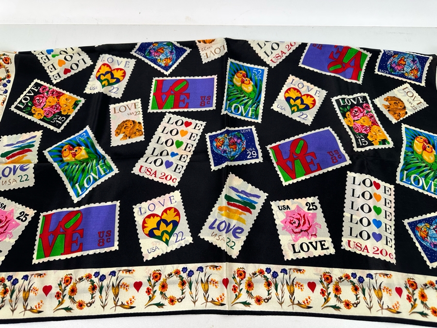 Smithsonian Institution LOVE United States Postage Stamp Silk Scarf 30 X 30 [Photo 4]