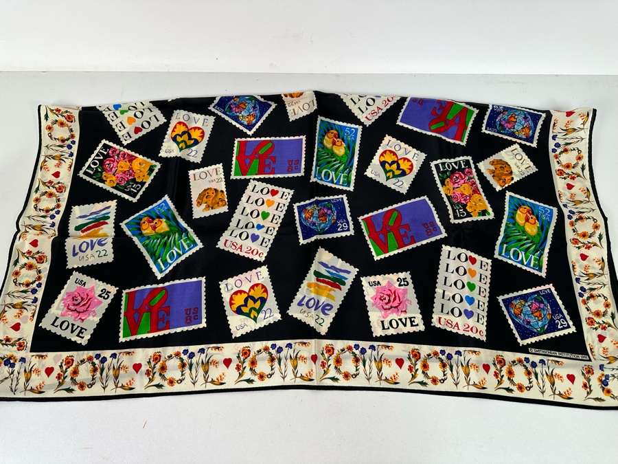 Smithsonian Institution LOVE United States Postage Stamp Silk Scarf 30 X 30 [Photo 2]