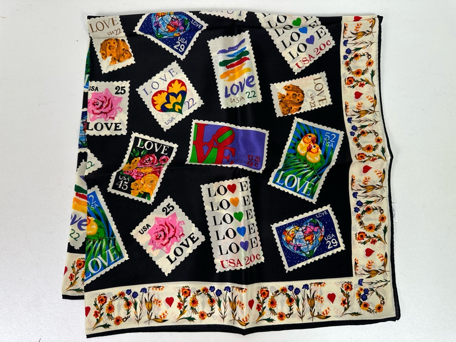 Smithsonian Institution LOVE United States Postage Stamp Silk Scarf 30 X 30 [Photo 9]