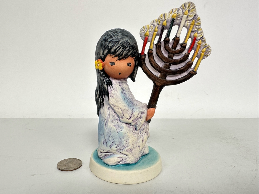 Pair Of Vintage Ted De Grazia Hand Painted Resin Pendants And Vintage 1985 De Grazia Goebel Figurine 5.5H [Photo 16]