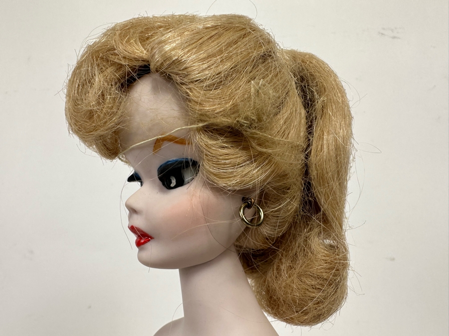 Rare Limited Edition Porcelain Barbie Doll Originally Sold For $550 Each In 1980 By Margaret Marschang And Patricia Wilson 18H Numbered 5 Of 1,000 Modelled After The 1959 Swimsuit Blonde Ponytail Barbie With Wooden Stand [Photo 6]