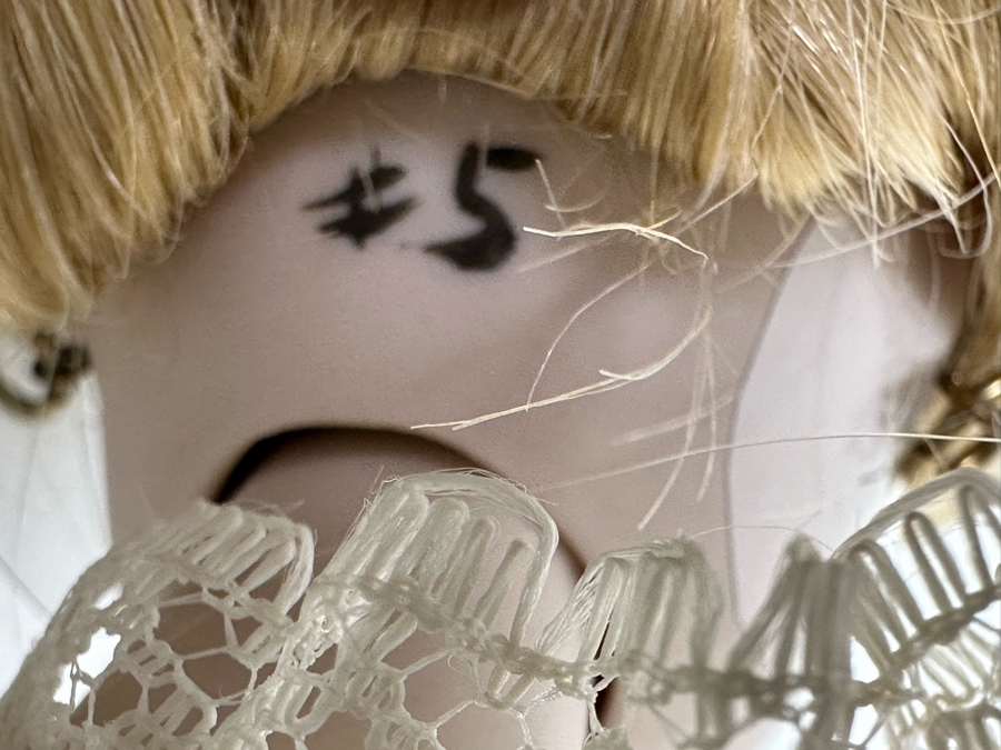 Rare Limited Edition Porcelain Barbie Doll Originally Sold For $550 Each In 1980 By Margaret Marschang And Patricia Wilson 18H Numbered 5 Of 1,000 Modelled After The 1959 Swimsuit Blonde Ponytail Barbie With Wooden Stand [Photo 19]