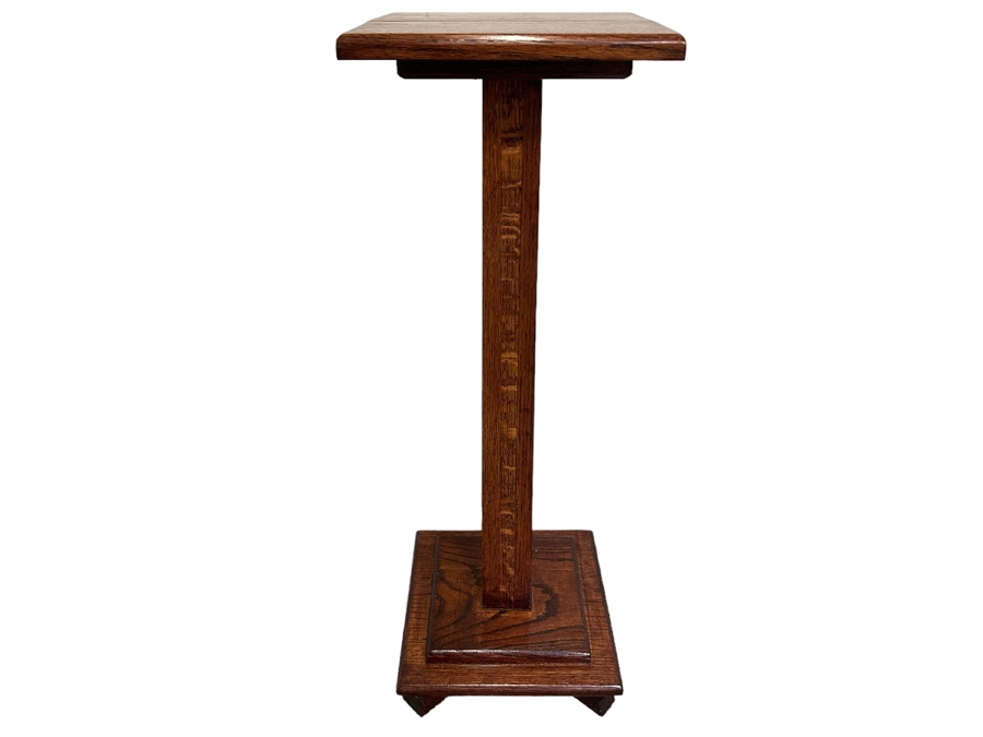 Vintage Wooden Oak Stand 12W X 12D X 34H