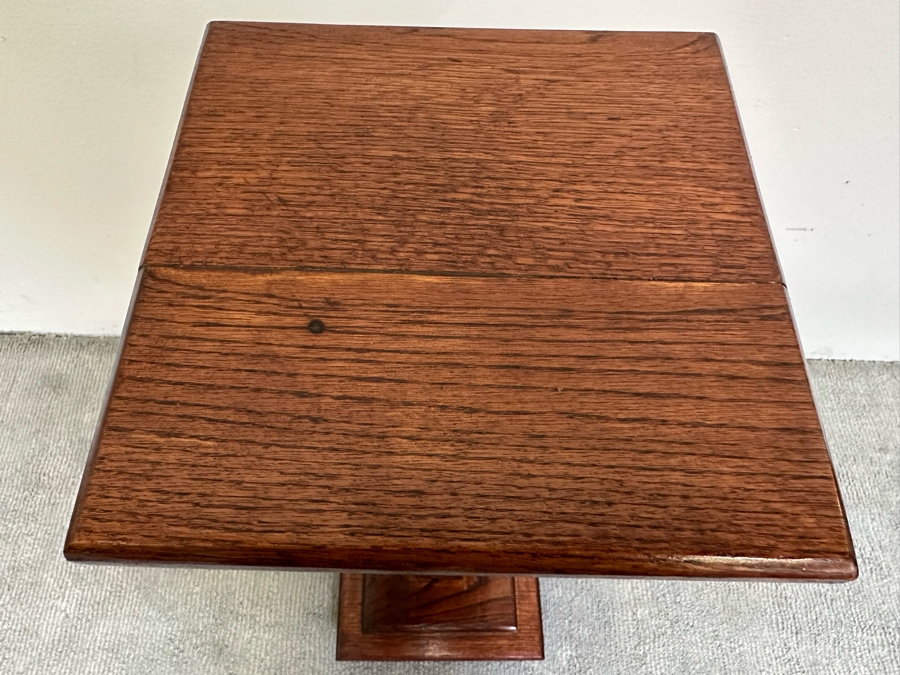 Vintage Wooden Oak Stand 12W X 12D X 34H [Photo 8]
