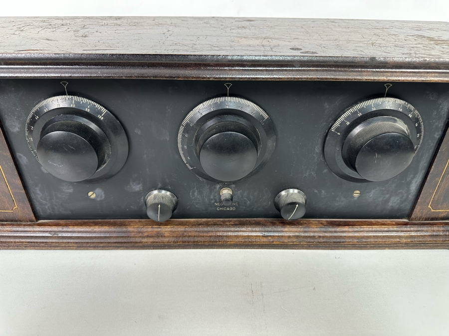 Rare Neo-Dyne Tube Receiver Radio A Product Of Steinway Radio Corporation Chicago Table Model With Hinged Lid 5 Tubes Not Tested 26W X 9D X 9H [Photo 5]