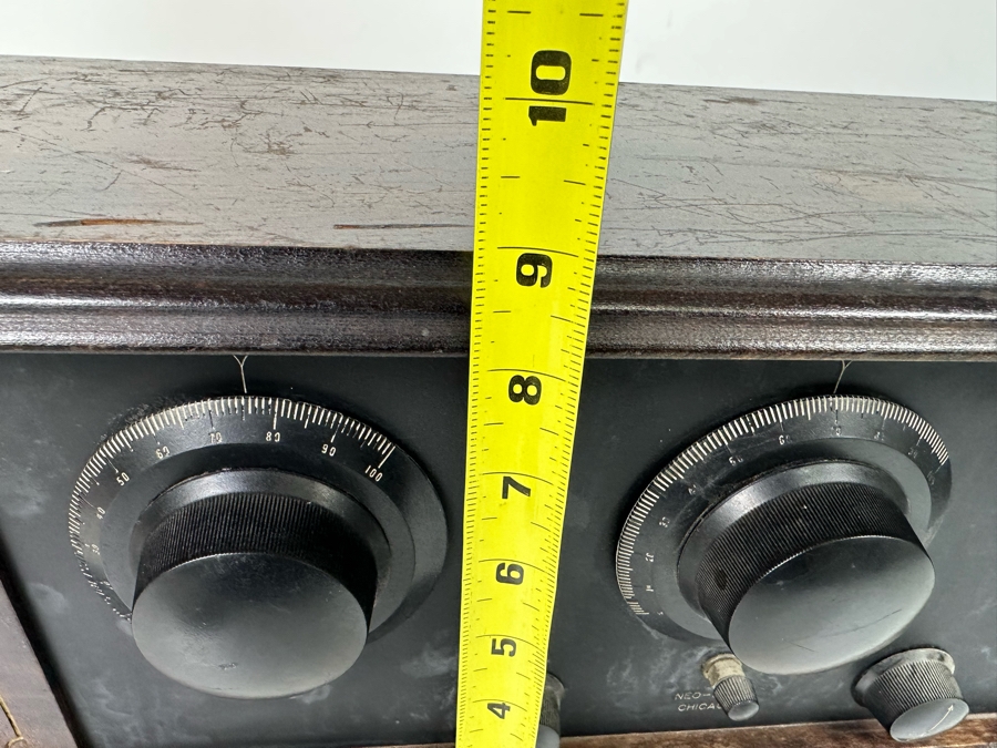 Rare Neo-Dyne Tube Receiver Radio A Product Of Steinway Radio Corporation Chicago Table Model With Hinged Lid 5 Tubes Not Tested 26W X 9D X 9H [Photo 21]