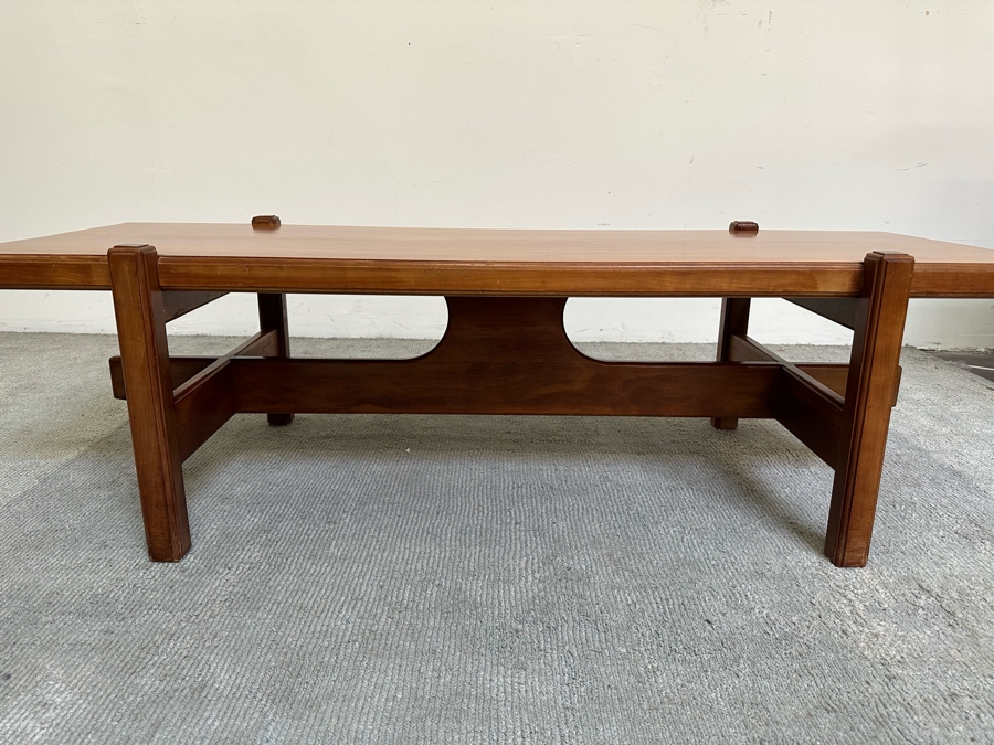 Mid-Century Modern Solid Teak Coffee Table Heavy 60W X 24D X 17H [Photo 7]