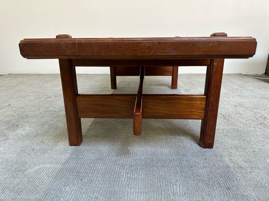 Mid-Century Modern Solid Teak Coffee Table Heavy 60W X 24D X 17H [Photo 11]