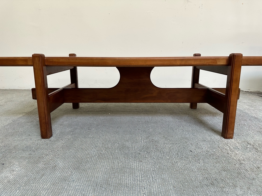 Mid-Century Modern Solid Teak Coffee Table Heavy 60W X 24D X 17H [Photo 6]