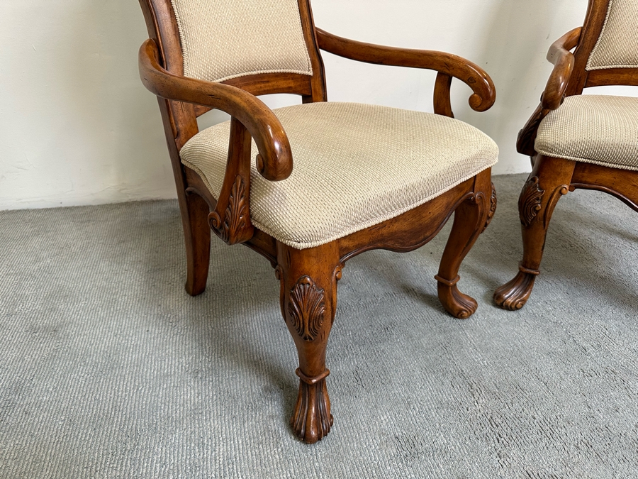 Pair Of Wooden Upholstered Armchairs 25W X 25D X 43H [Photo 6]