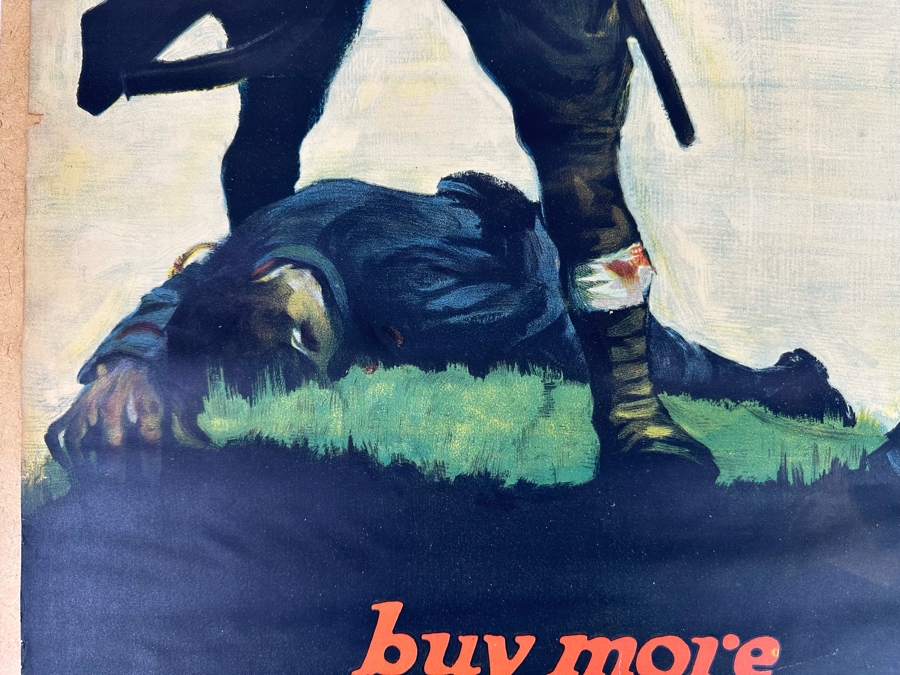 Original 'Come On!' World War I WWI Home Front Bonds Poster By Walter Whitehead (1917/1918) Buy More Liberty Bonds The Strobridge Litho Co See Photos For Damage 19.5 X 29 [Photo 26]