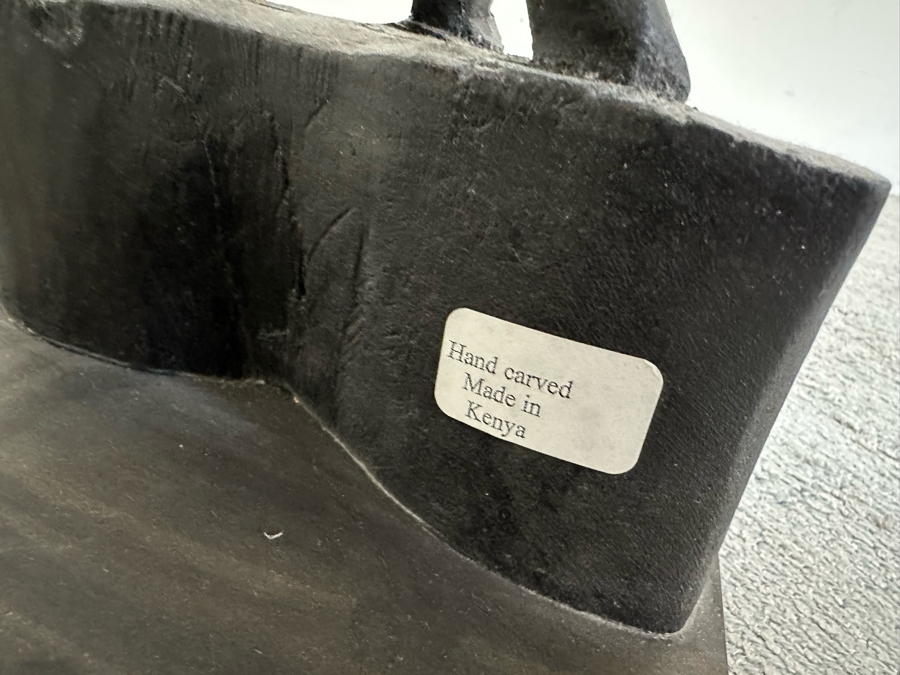 Hand Carved Animal Figural Side Table Made In Kenya 16W X 26H [Photo 8]