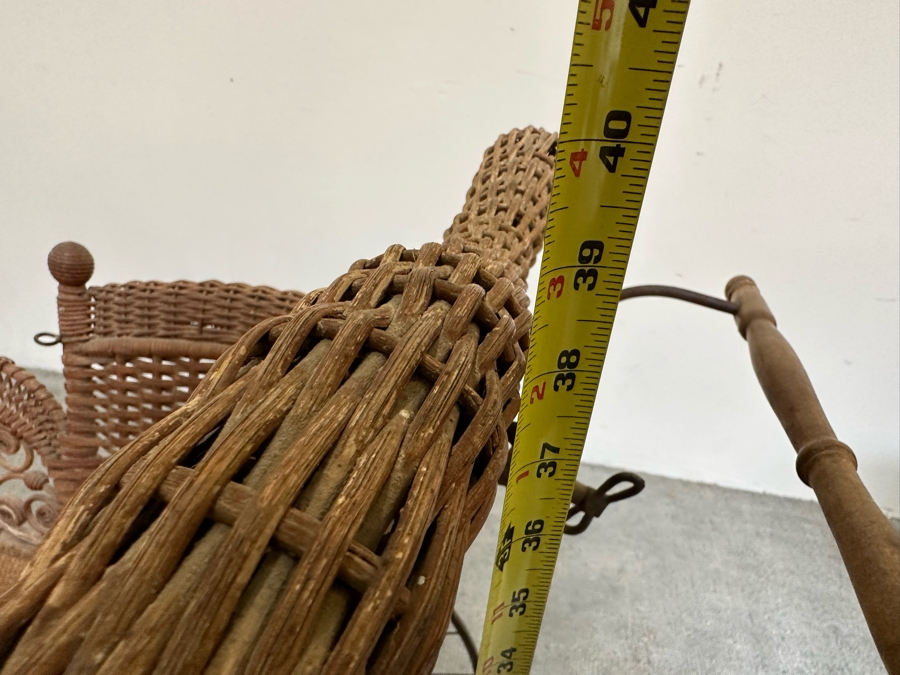 Antique Victorian Wicker Baby Carriage Buggy Perambulator Pram 44W X 22D X 39H [Photo 19]