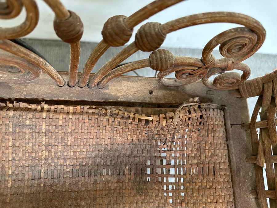 Antique Victorian Wicker Baby Carriage Buggy Perambulator Pram 44W X 22D X 39H [Photo 7]