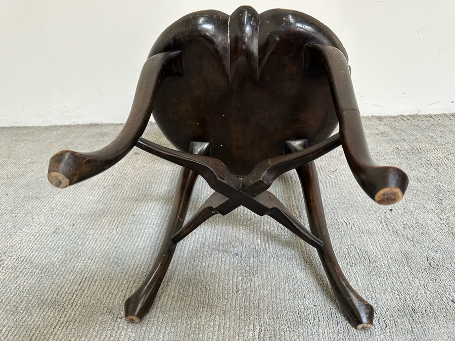 Antique Venetian Carved Wooden Shell Grotto Piano Stool (One Of The Legs Has Been Professionally Restored) 18W X 16D X 18.5H [Photo 10]