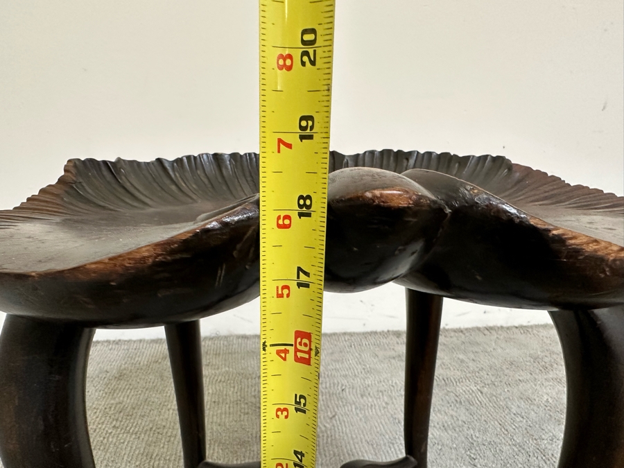 Antique Venetian Carved Wooden Shell Grotto Piano Stool (One Of The Legs Has Been Professionally Restored) 18W X 16D X 18.5H [Photo 16]