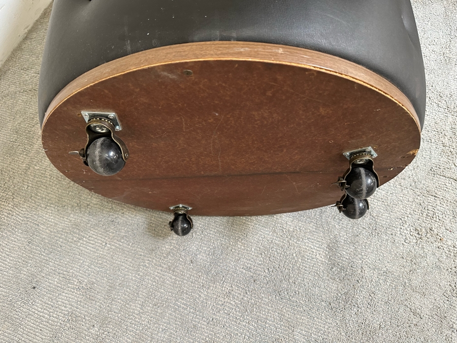 Vintage Retro Portable Round Barrel Bar With Casters Unfolds Into Bar With Shelving For Storage 40W X 20D - See Photos [Photo 19]