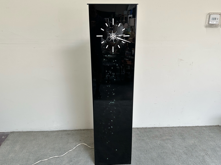 Mid-Century Modern Acrylic Freestanding Corner Clock With Cascading Lights Inside In Manner Of George Nelson 16W X 9D X 63H [Photo 2]