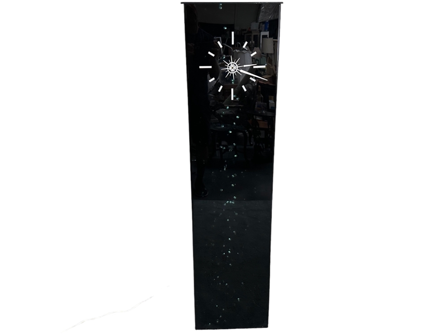Mid-Century Modern Acrylic Freestanding Corner Clock With Cascading Lights Inside In Manner Of George Nelson 16W X 9D X 63H