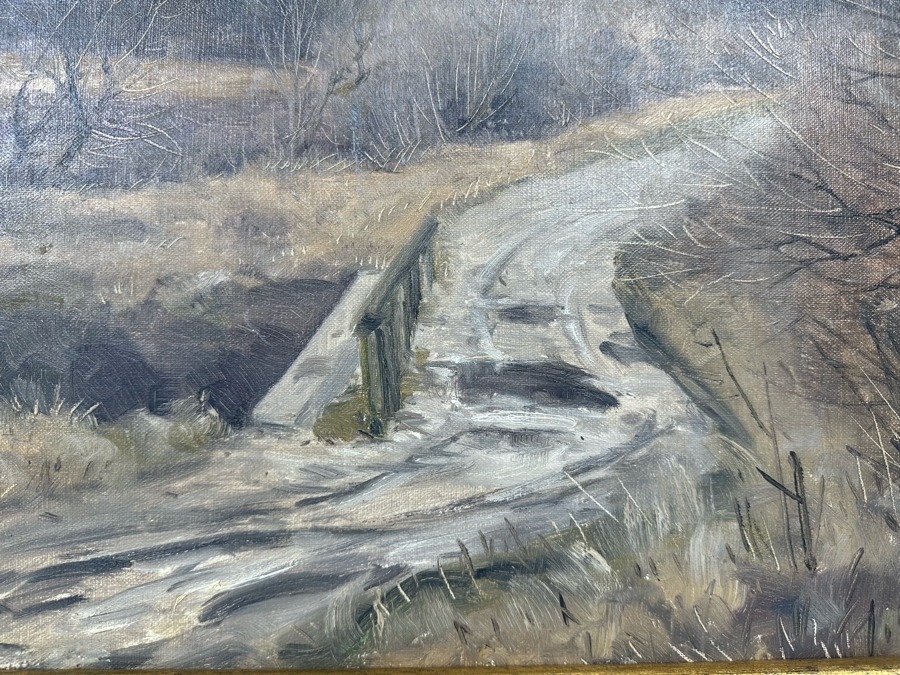 Arthur Nielsen (1883-1946, Denmark) Original Landscape Painting On Canvas Against Board 20 X 15 Framed 23 X 19 Signed 1927 Titled On Verso [Photo 7]